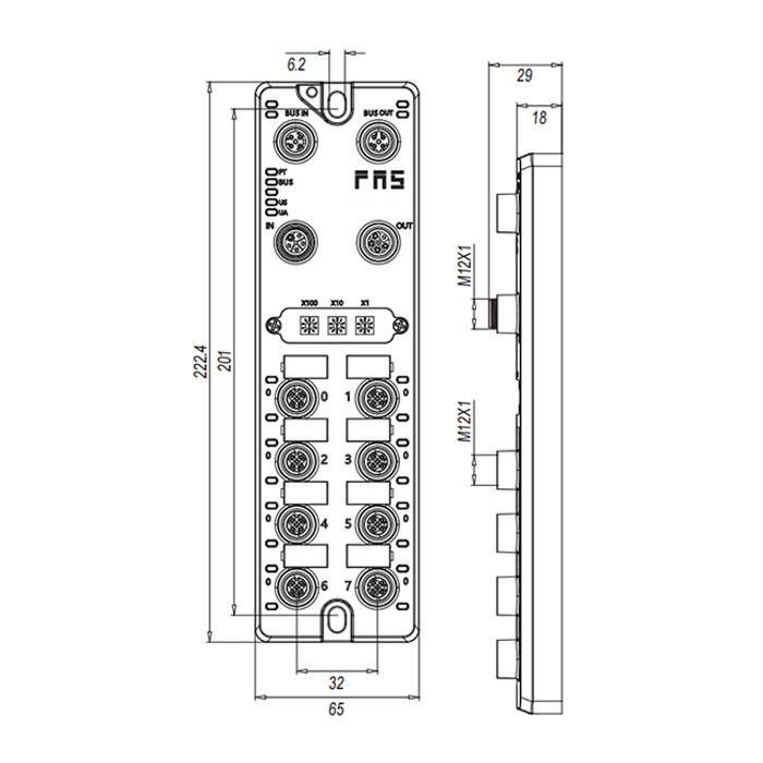 支持PROFIBUS-DP協(xié)議 主站、8端口、IO-Link Master、M12接口、?4×IO-Link & 8×DI / DO；當(dāng)常規(guī)DIO接口時(shí)：16× DI / DO 、003B31