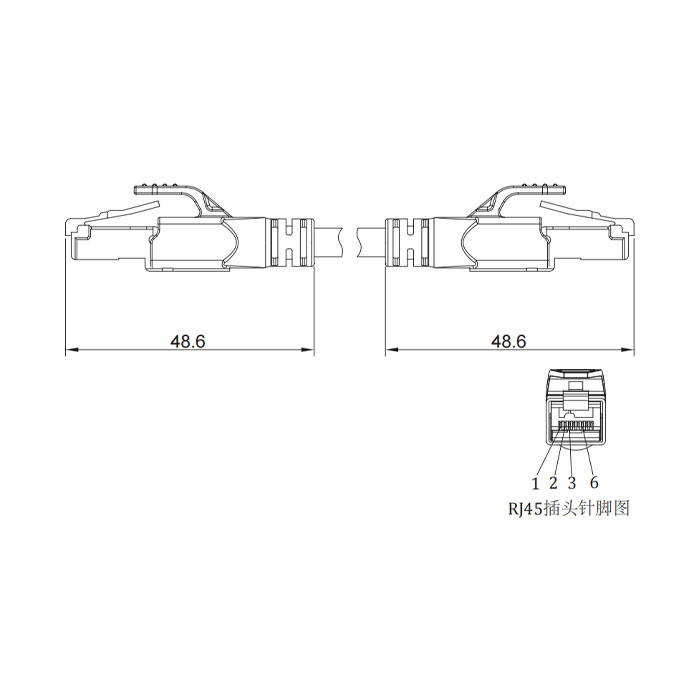 RJ45公頭直型轉(zhuǎn)RJ45公頭直型、雙端預(yù)鑄PVC非柔性電纜、帶屏蔽、黃色護(hù)套、0C4208-XXX