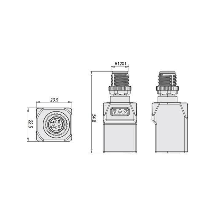 M12 4Pin D-coded 公頭直型轉(zhuǎn)RJ45直型、0C4ES1